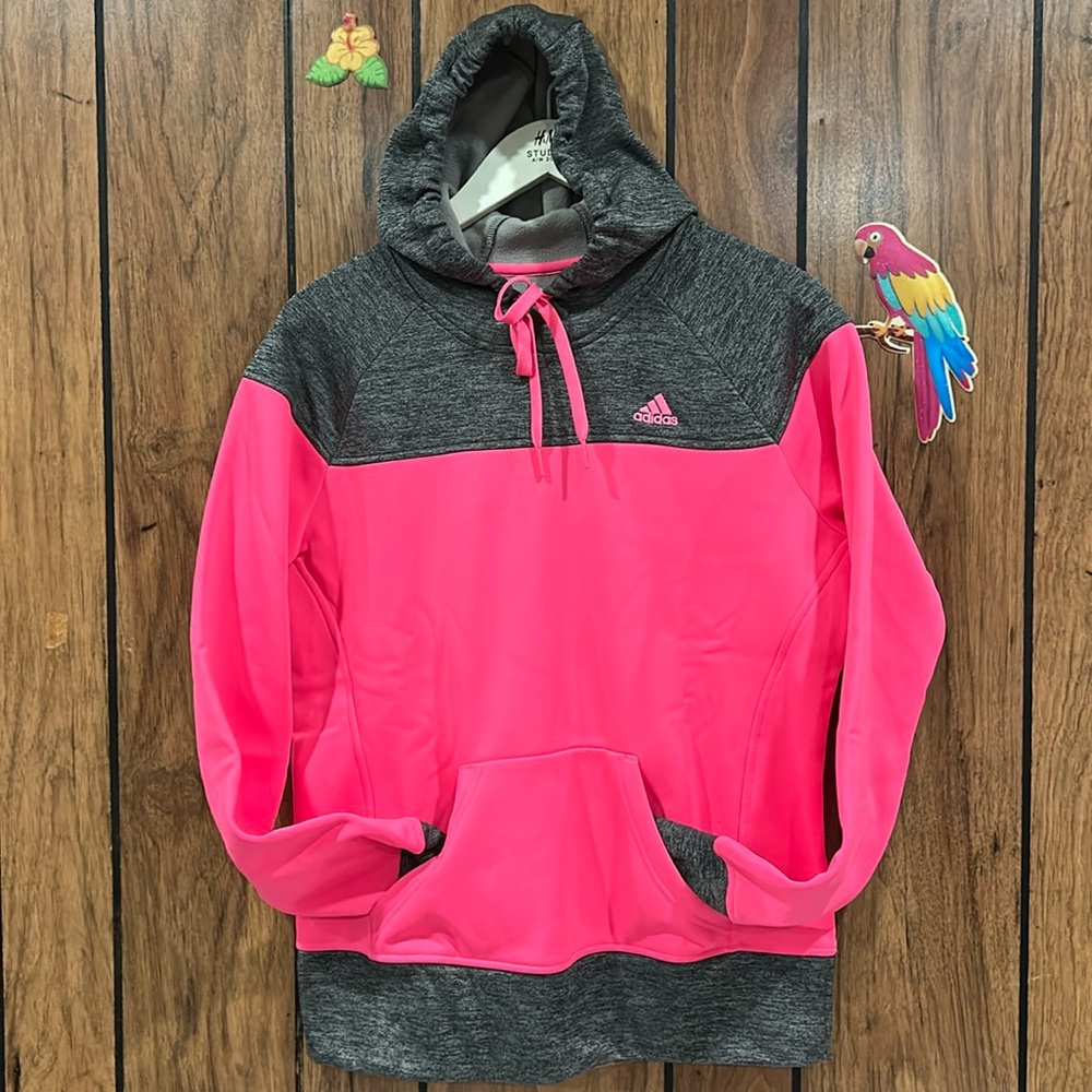 Adidas pink and gray Hoodie women’s size small